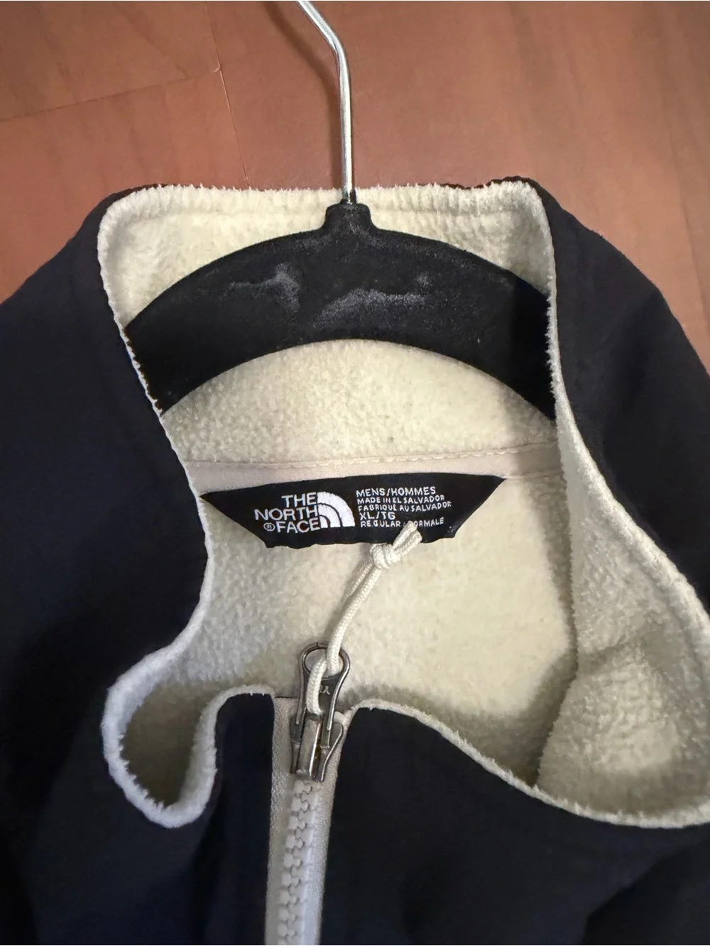 The North Face Men’s Two-Tone Full‑Zip Fleece Jacket in Cream and Black